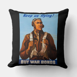 Coussin Pilotes d'aviation afro-américains de 2ÈME GUERRE 