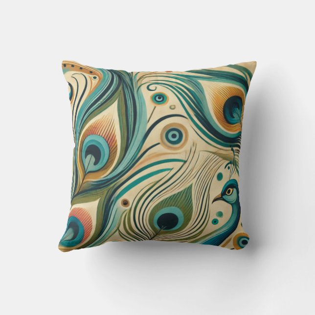 Coussin Pilotes de conception Peacock (Verso)