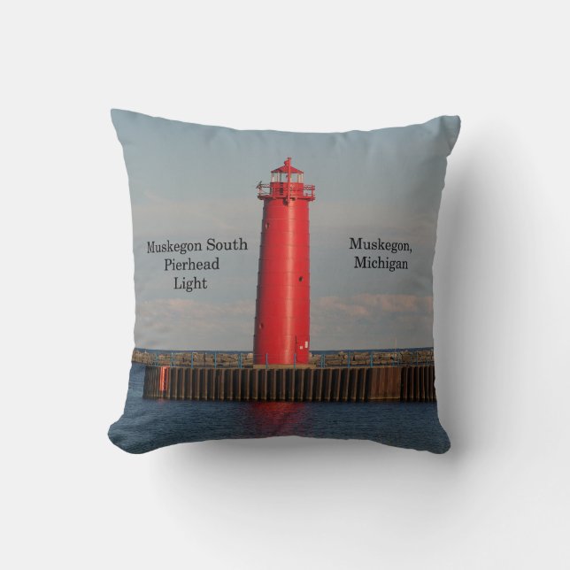 Coussin Piloteur de carré léger Muskegon South Pierhead (Recto)