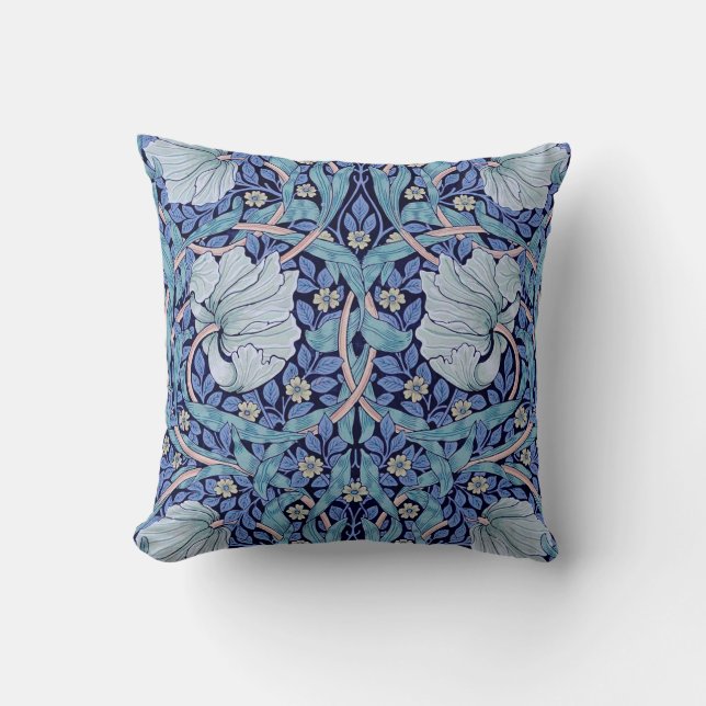 Coussin Pimpernel Blue, William Morris (Recto)