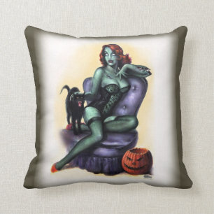 Coussin Pin de fille de zombi de Halloween