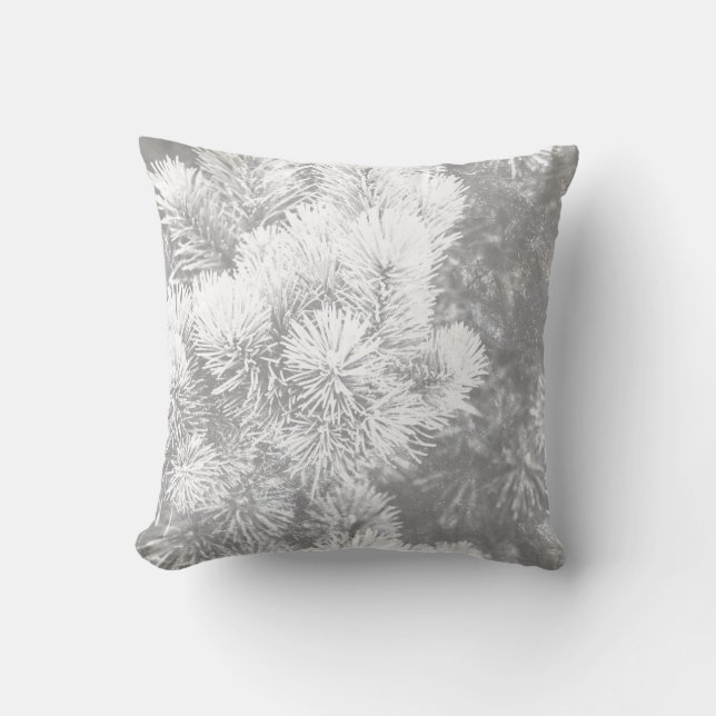 Coussin Pin de Noël blanc (Recto)