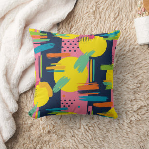 Coussin Pinceau Abstrait Rétro (11)