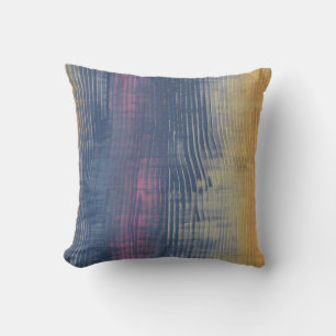 Coussin Pinceau dégradé vertical bleu violet jaune