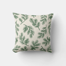 Coussin Pine Needle Lane - Botanical Pinecone Pattern