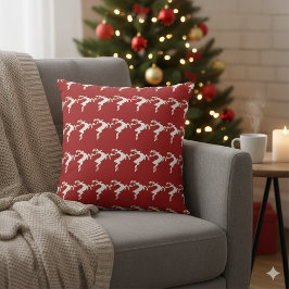 Coussin Pine Needle Lane - Rustic Gallop Red Cream