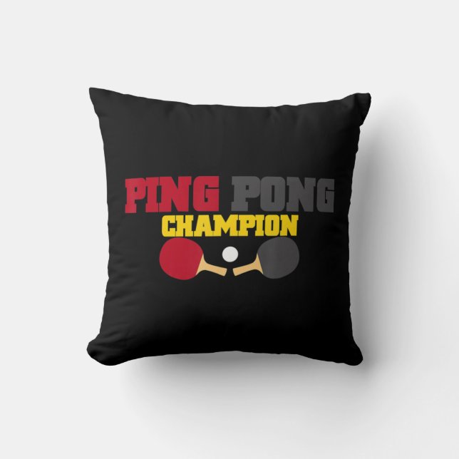 Coussin Ping Pong Champion Amusant Table Cute Tennis Cadea (Recto)