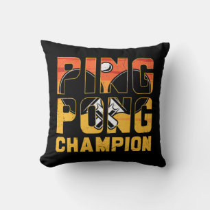 Coussin Ping Pong Champion Retro Tennis De Table