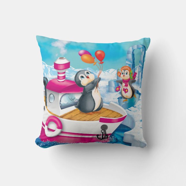 Coussin pingouins en Antarctique (Recto)