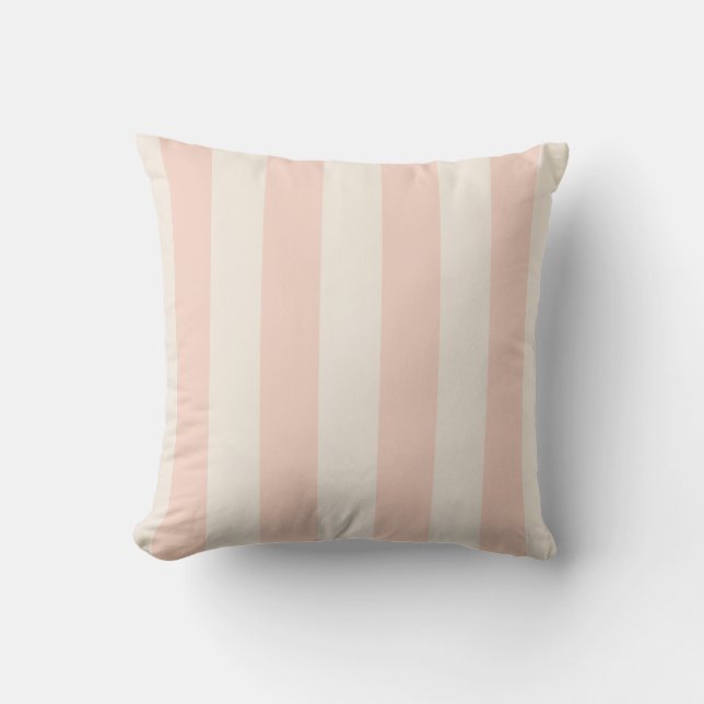 Coussin Pink and Cream Bold Stripe (Recto)