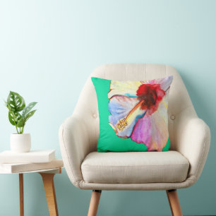 Coussin Pink aquarelle tulipe art