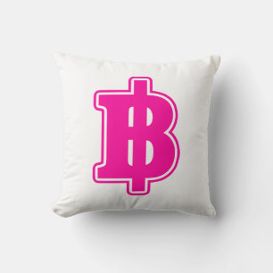 Coussin PINK BAHT SIGNER ฿ Thai Devise ฿