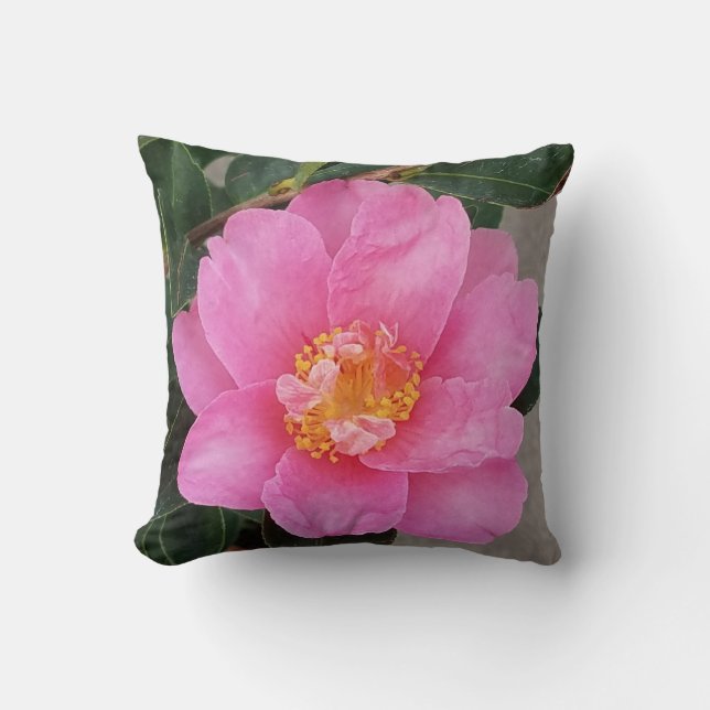 Coussin Pink Camellia (Recto)