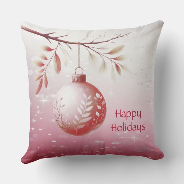 Coussin Pink Christmas Ball Holiday Jeu d'oreiller (Verso)