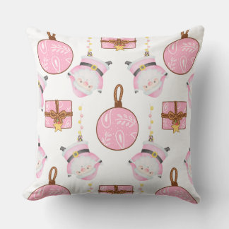 Coussin Pink Christmas Père Noël Jeu d'oreiller, Pink Noël