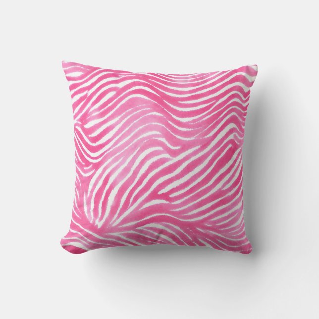 Coussin Pink Design Pillow, Pink Watercolour Aesthetic (Recto)