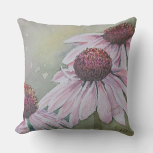 COUSSIN PINK ECHINACEA DAISES FLEURS PATIO