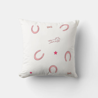 Coussin Pink Equestrian Horseshoe Pattern Pillow