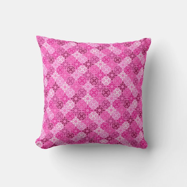 Coussin Pink Filigree Diamond Pattern  (Recto)