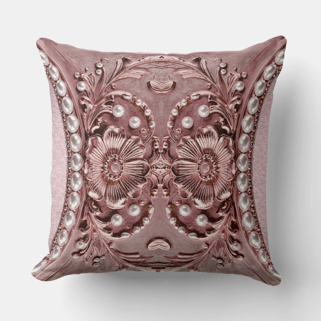 Coussin Pink Flower Throw Pillow (Recto)