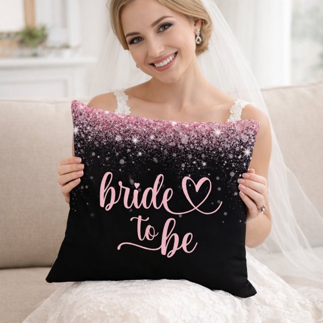 Coussin Pink Glitter Bridal Shower Cushion (Créateur téléchargé)