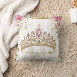 Coussin Pink Gold Fairytale Princess Crown