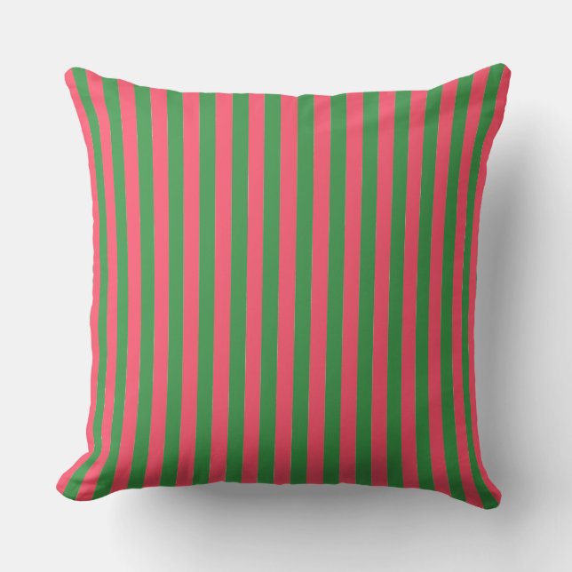 Coussin Pink Green Stripes,Lovely,Modern, Simple, Trendy (Recto)