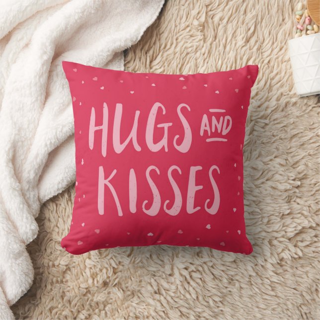 Coussin Pink Hubs et Kisses | Coeurs | Saint Valentin (Couverture)
