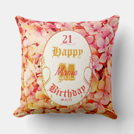 Coussin Pink Keepsaké moderne unique Joyeux 21e anniversai