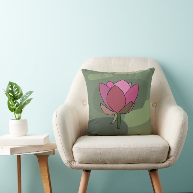 Coussin Pink Lotus Flower  (Chaise)