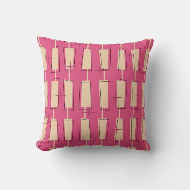 Coussin Pink Mid-Century Moderne (Recto)