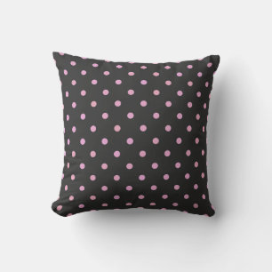 Coussin Pink Pearl et pois gris tonnerre