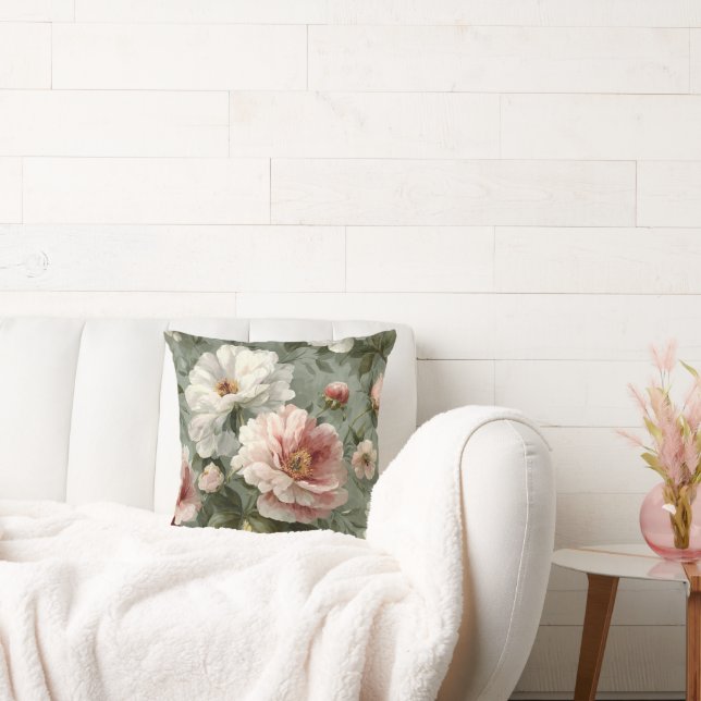 Coussin Pink Peonies Elegant (Canapé)