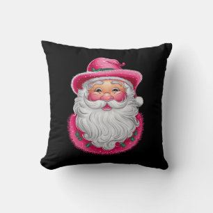 Coussin Pink Père Noël Retro Noël Correspondance de famill