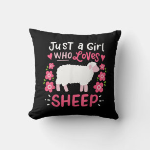 Coussin Pink Sheep Just A Girl Who Loves Sheep Venin