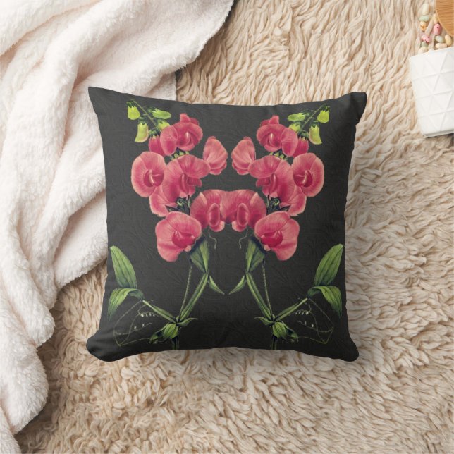 Coussin Pink Sweet Pea Flowers (Couverture)