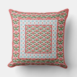 Coussin Pink Water Lys and Dragonflies Coussin, Cushion