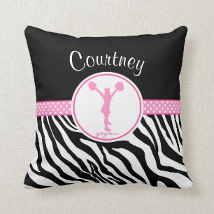 Coussin Pink Your Name Zebra Imprimer Pom-pom girl / Pom