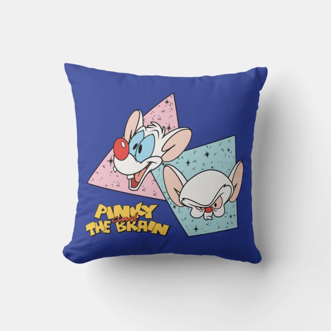 Coussin Pinky et le cerveau | Graphiques de caractères rét (Recto)