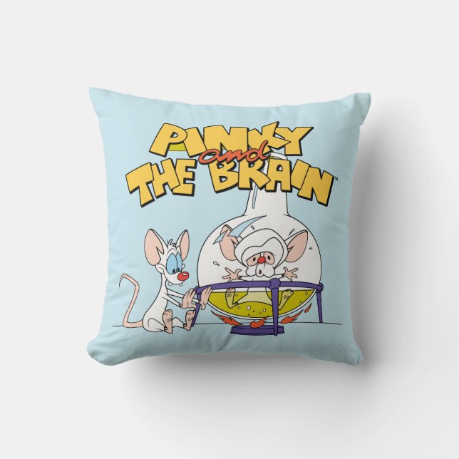 Coussin Pinky et le cerveau | Laboratoire (Recto)