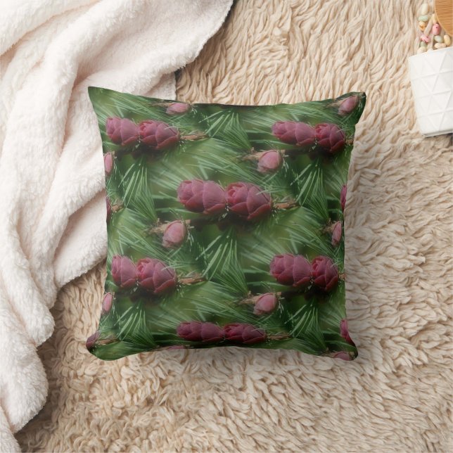 Coussin Pins Cônes Et Aiguilles De Pins Motif De La Nature (Couverture)