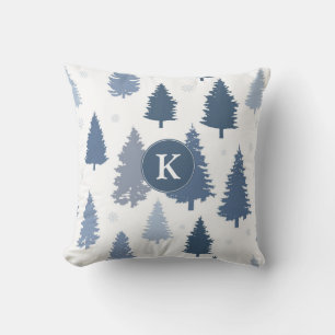 Coussin Pins d'hiver et Snowflakes Motif de Noël