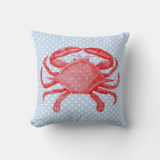 Coussin Pique-nique de crabe de fruits de mer en été (Recto)