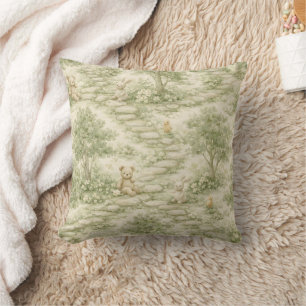Coussin Pique-nique de lapin ours neutre Jardin floral (1)