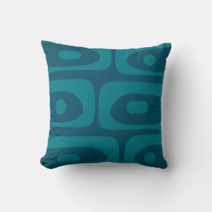 Coussin Piquet moderne du siècle Abstrait Turquoise