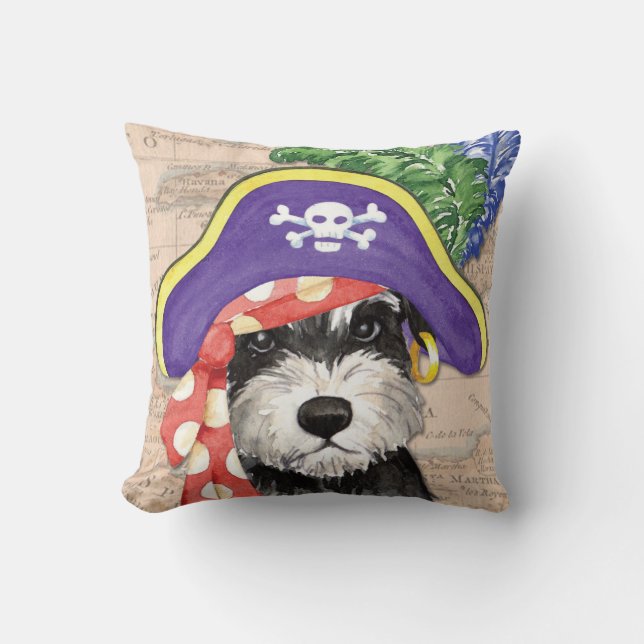 Coussin Pirate de Schnauzer miniature (Recto)