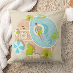 Coussin Piscine mec sur la plage tropicale estivale vacanc