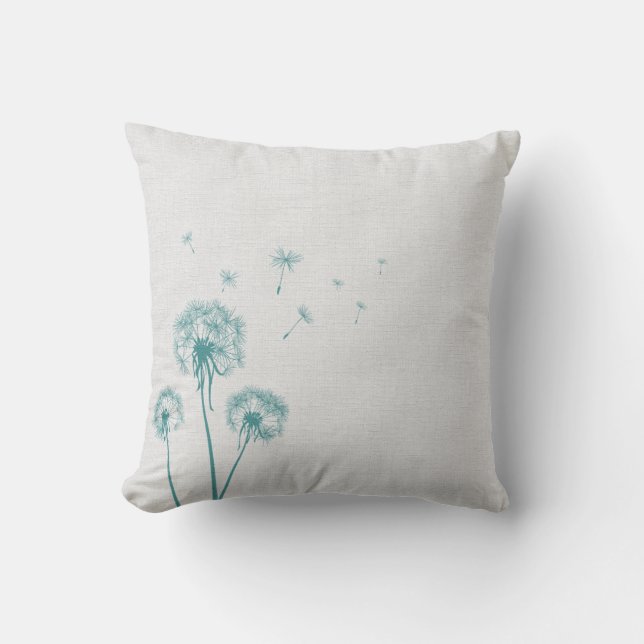 Coussin Pissenlit turquoise (Recto)