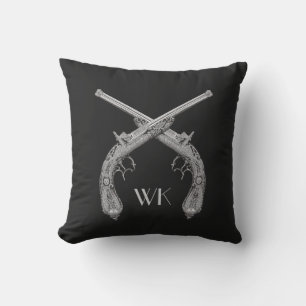 Coussin Pistolets croisés Monogramme Noir