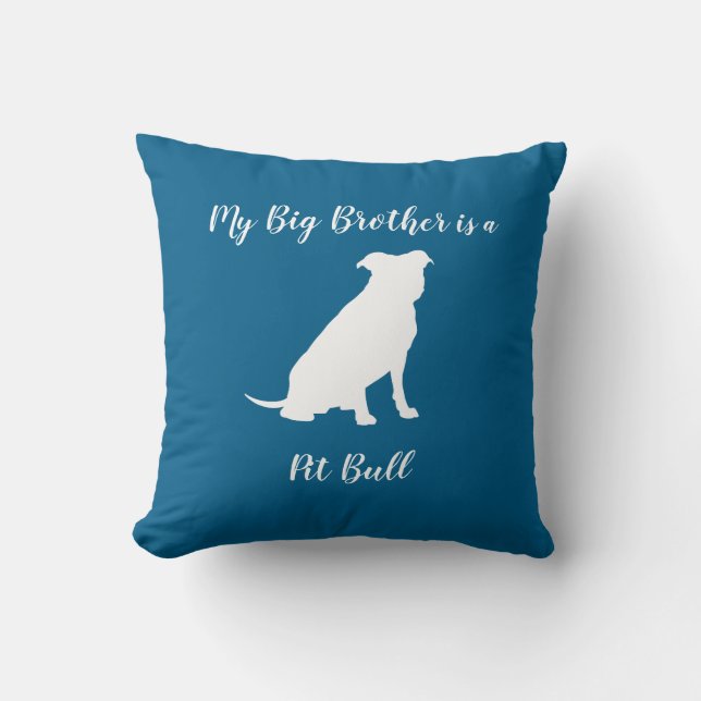 Coussin Pit Bull Chien Baby shower Blue Boy Pitbull (Recto)